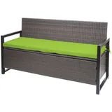 MCW Poly-Rattan 3er Sitzbank F39 Grau-meliert Kissen Grün