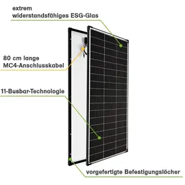 Offgridtec Solarmodul OFFGRIDTEC "MONO 200W V2 Solarpanel 30V Black Frame", schwarz, Solarmodule, 11-Busbar-Technologie