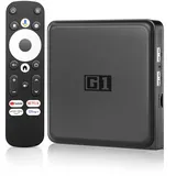 Android TV Box G1 - Smart TV Box 4K Kompatibel mit Google Netflix zertifiziertem, TV Box Android 2024 Soporta WiFi6, BT5.0 AV1, 4G+32G, Kompatibel Dolby Vision&Audio, HDR10+, Sprachassistent