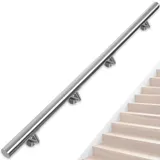 OUUTMEE Handlauf Edelstahl für Treppen 250cm Wandmontiertes Treppengeländer