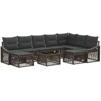 vidaXL Gartensofa-Set 10-tlg. grau