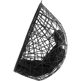 Beliani Hängesessel Rattan 0 x 0 x 0 cm Schwarz