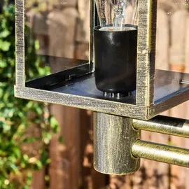 hofstein Poggio Außenwegeleuchte aus Metall/Glas in Braun/Goldfarben/Klar - Braun/Gold