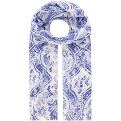 Schal ZWILLINGSHERZ "Muster", Damen, blau, Web, Obermaterial: 100% Polyester, Modetücher Schal, modernes Muster, leichtes Material