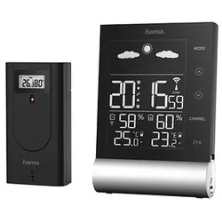 hama Black Line Wetterstation schwarz