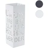 Mendler Schirmständer HWC-C78, Regenschirmständer Schirmhalter Regenschirmhalter, quadratisch 55cm - Schrift, weiß