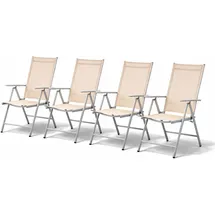 Mojawo Garten Klappstuhl 54 x 64 x 106 cm silbergrau/beige 4 St.