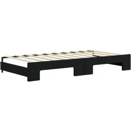 vidaXL Tagesbett Ausziehbar mit Schubladen Schwarz 90x190 cm Samt