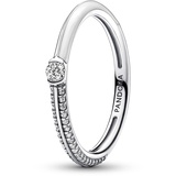 PANDORA ME Pavé & Weiß Doppelring aus Sterling Silber mit klaren Cubic Zirkonia Steinchen in der Größe 54, 192528C02-54