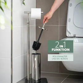 bremermann WC-Bürstengarnitur 2in1 Edelstahl/Glas Schwarz