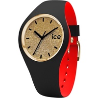Ice-Watch - ICE loulou Gold Glitter - Schwarze Damenuhr mit Silikonarmband - 007228 (Small)