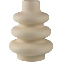 Dekovase AM DESIGN "Tischvase aus Keramik, Höhe ca. 23,5 cm", beige, H:23,5cm Ø:17,5cm, Keramik, Vasen, Keramikvase, Dekoobjekt, Blumenvase