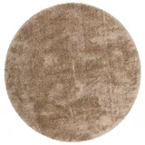 MY HOME Hochflor-Teppich MY HOME "Malin" Gr. 9, beige (sand), H:43mm Ø:140cm, Kunstfaser, Teppiche, Uni-Farben, leicht glänzend, besonders flauschig durch Mikrofaser