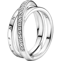 Pandora 199057C01 Damen-Ring Silber, silber, 50