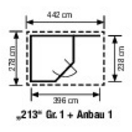 Weka Fides 1 2,80 x 2,80 m grau