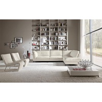 JVmoebel Ecksofa Prianera Couch Ecksofa Wohnzimmer Design Leder Modern L-Form Möbel weiß