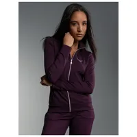 Trigema Sweatjacke » Jacke veredelt mit Kristallsteinen«, Gr. L, aubergine, , 71702366-L