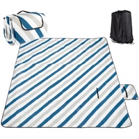 Picknickdecke Faltbar Fleece Stranddecke Camping-Decke 200x200cm Matte mit Rucksack, Homewit, Mit Aufbewahrungsbeutel, Wasserfeste Unterseite blau