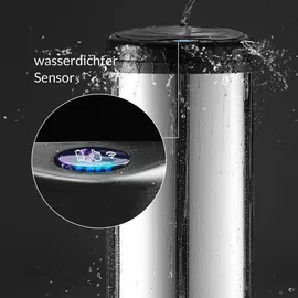 monzana Monzana® Mülleimer Küche mit Sensor Edelstahl USB Ladekabel Berührungslos Hygienisch Papierkorb Automatik Abfalleimer Wasserdicht Büro