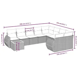 vidaXL Gartensofa-Set 10-tlg. schwarz