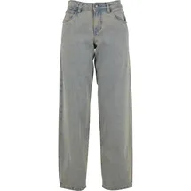 URBAN CLASSICS Ladies Mid Waist 90 ́s Jeans, lässige Jeanshose 90er, mittelhoch geschnitten, hellblau, schmutzig gewaschen, 28