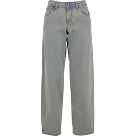 URBAN CLASSICS Ladies Mid Waist 90 ́s Jeans, lässige Jeanshose 90er, mittelhoch geschnitten, hellblau, schmutzig gewaschen, 28