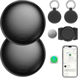 GPS Tracker Auto Ohne ABO für iOS, Magnet Versteckter Tracker für Fahrzeuge Motorrad Kfz, Smart Tag für Apple Air Tags für Gepäck Schlüssel Koffer, Kein ABO Bluetooth Finder für Kinder Hund (2 iOS)