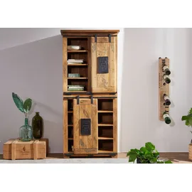 Massivmoebel24 Schrank Mango 80x45x175 natur lackiert RAILWAY 117