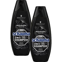 Schwarzkopf  Schauma Men Shampoo 3in1 Intensive Reinigung Aktivkohle + Tonerde