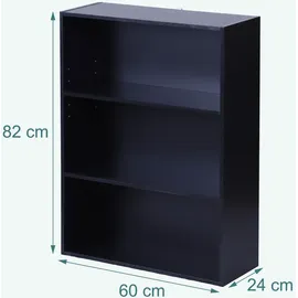 Relaxdays Bücherregal 60 x 82 x 24 cm Schwarz