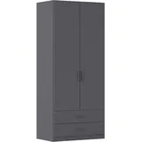 Rauch Drehtürenschrank GAMMA 91 x 210 x 54 cm grau