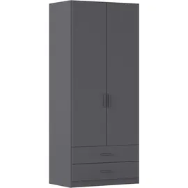 Rauch Drehtürenschrank GAMMA 91 x 210 x 54 cm grau