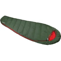 High Peak Pak 1000 ECO. Mumienschlafsack. recyceltes Polyester.PFC-frei olivgrün|hellrot 220 CM