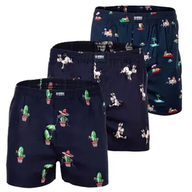 Happy Shorts Webboxershorts Poolparty/Donkeys/Mexican Cactus XL 3er Pack