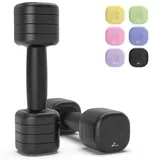 Sportneer Verstellbare Hanteln Frauen Set – Kurzhanteln 2er Set (je 1–2,5 kg Gewichte) mit rutschfestem TPU-Griff, 4-in-1 Hanteln Set für Fitnessgeräte für Zuhause, Home Gym & Krafttraining