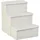 PawHut Haustiertreppe faltbare Katzentreppe Hundetreppe 3 Stufen mit Stauraum für Katzen und Hunde MDF Weiß 40x54x48cm Aosom.de