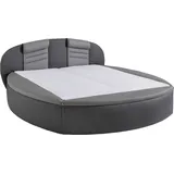 Westfalia Schlafkomfort Rundbett, grau (dunkelgrau, hellgrau), B:220cm L:230cm, Bezug Bett: Kunstleder;Bonnell-Federkernmatratze: 51% Polypropylen, 39% Polyester, 10% Baumwolle;Kaltschaummatratze: 100% Polyester, Bezug abnehm- und waschbar bis 60C, WESTFALIA SCHLAFKOMFORT,