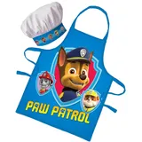 Sorrisini Kinderschürze Paw Patrol, Kochmütze und Schürze für Kinder, Kinderschürze Mädchen, Jungen, Verstellbare Kinderschürzen zum Backen, Malen, Kinder 3-8 Jahre Super - S