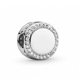 Pandora Engravable Sparkling Button Charme 798747C01