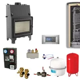 Kratki wasserführender Kamineinsatz Aquario M12 | Hygieneset | 12 kW