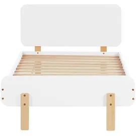 Homestyle4u Kinderbett 90 x 200 cm Kiefer massiv lackiert weiß