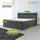Juskys Boxspringbett Leona Samt 180x200 cm Grau