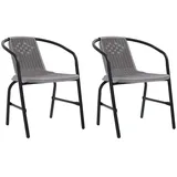 furnicato Gartenstuhl 62 x 74 x 55 cm schwarz 2 St.