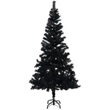 vidaXL Künstlicher Weihnachtsbaum mit LEDs Kugeln Schwarz 120 cm PVC Modell 3