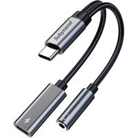 USB C auf 3,5 mm Kopfhörer und Ladegerät, 2-in-1 USB C PD 3.0 Ladeanschluss auf AUX-Audio-Buchse und Schnelllade-Dongle Kabel, kompatibel mit Samsung S21 S20 S20+ Ultra, Google Pixel 4 3 XL ...