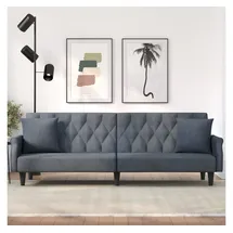 vidaXL Schlafsofa mit Armlehnen Dunkelgrau Samt