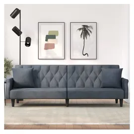 vidaXL Schlafsofa mit Armlehnen Dunkelgrau Samt