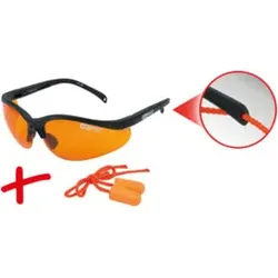 KS Tools Schutzbrille-orange, mit Ohrstöpsel