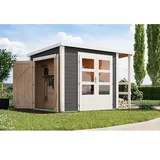 Karibu Gerätehaus Multi  (Außenmaß inkl. Dachüberstand  (B x T): 319 x 219 cm, Holz, Terragrau)
