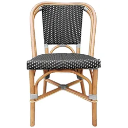 Esszimmerstuhl FIAM, schwarz (schwarz, rattan natur), B:52cm H:86cm T:57cm, Rattan, Kunststoff, Stühle
